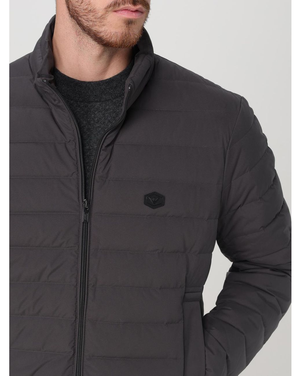 Emporio Armani Blue Sleek Tailored Wool-Blend Blazer for men