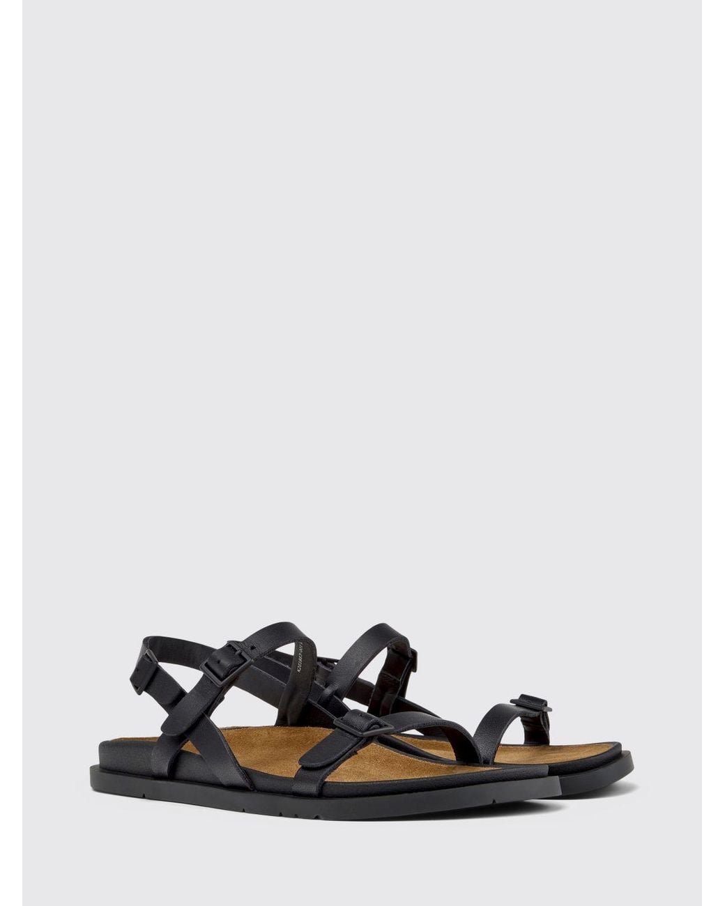 Camper White Lluc Leather Sandals