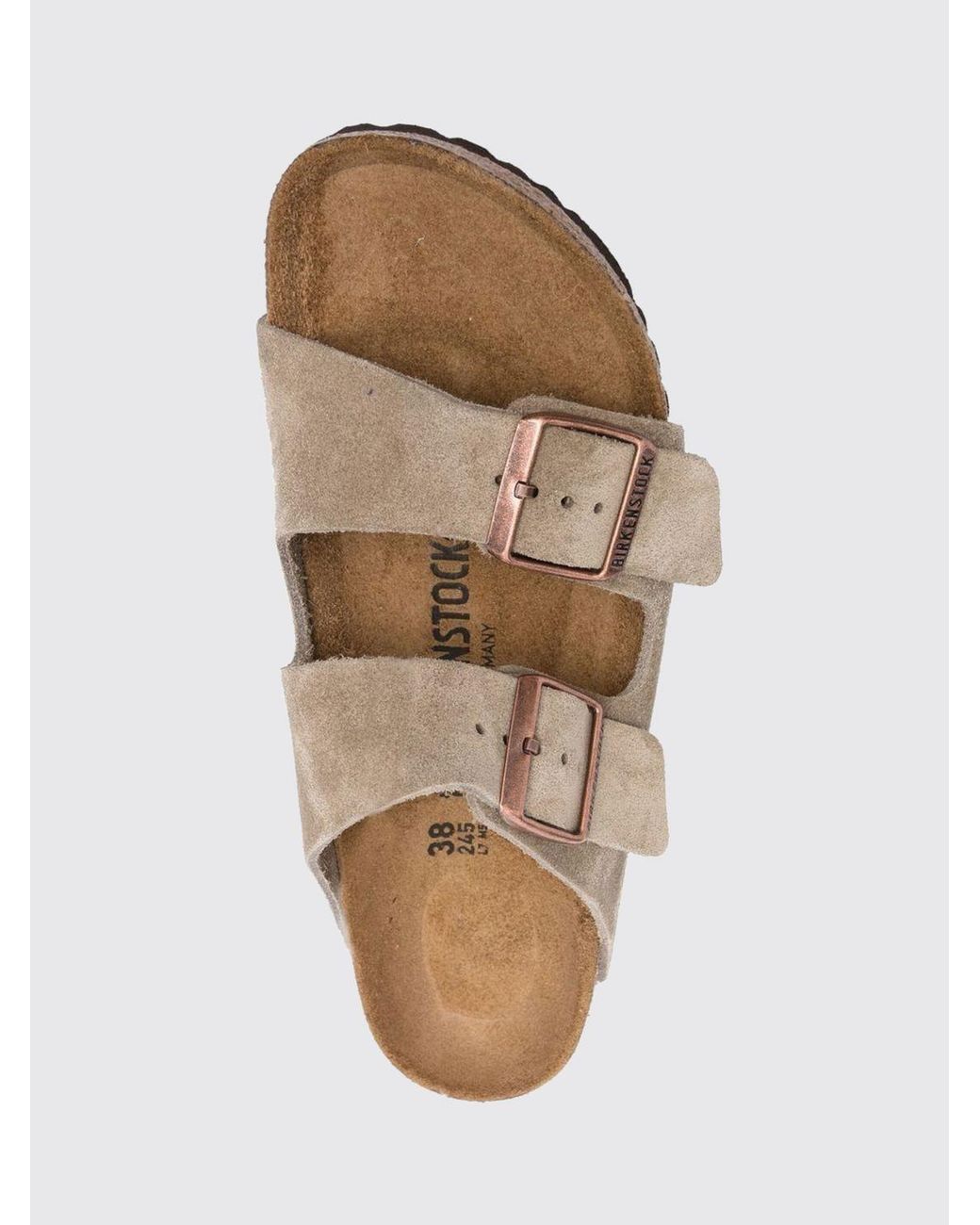 Birkenstock Natural Arizona Suede Sandals With Double Strap