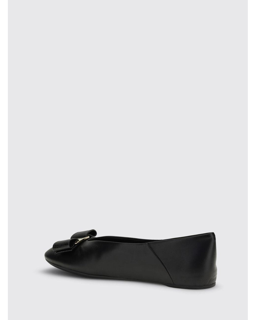 Ferragamo Black Vara Leather Ballerina Flats