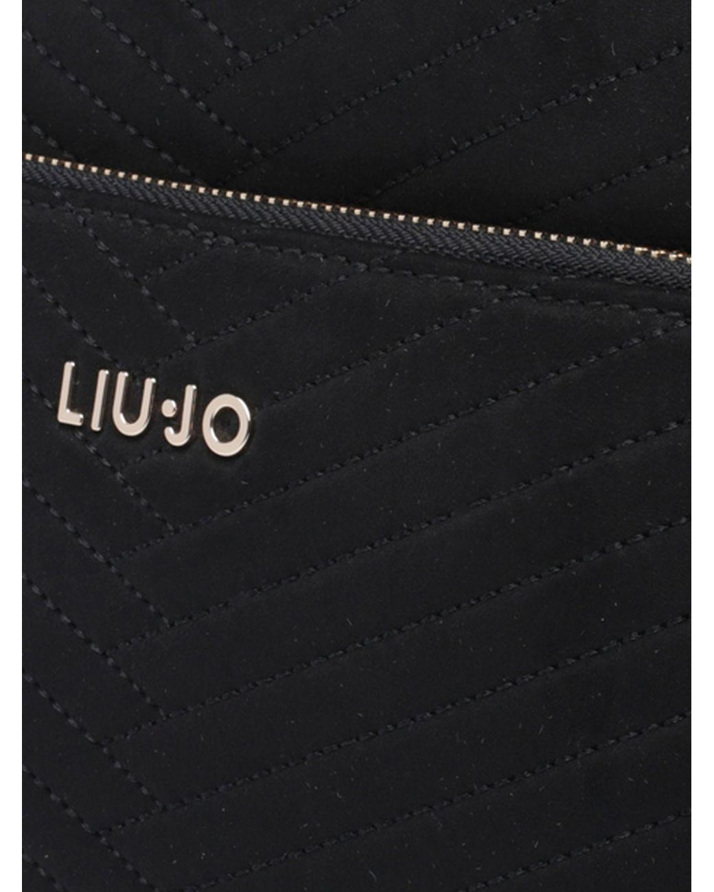 Liu Jo Black Faux Leather Backpack With Chevron Pattern And Adjustable Straps