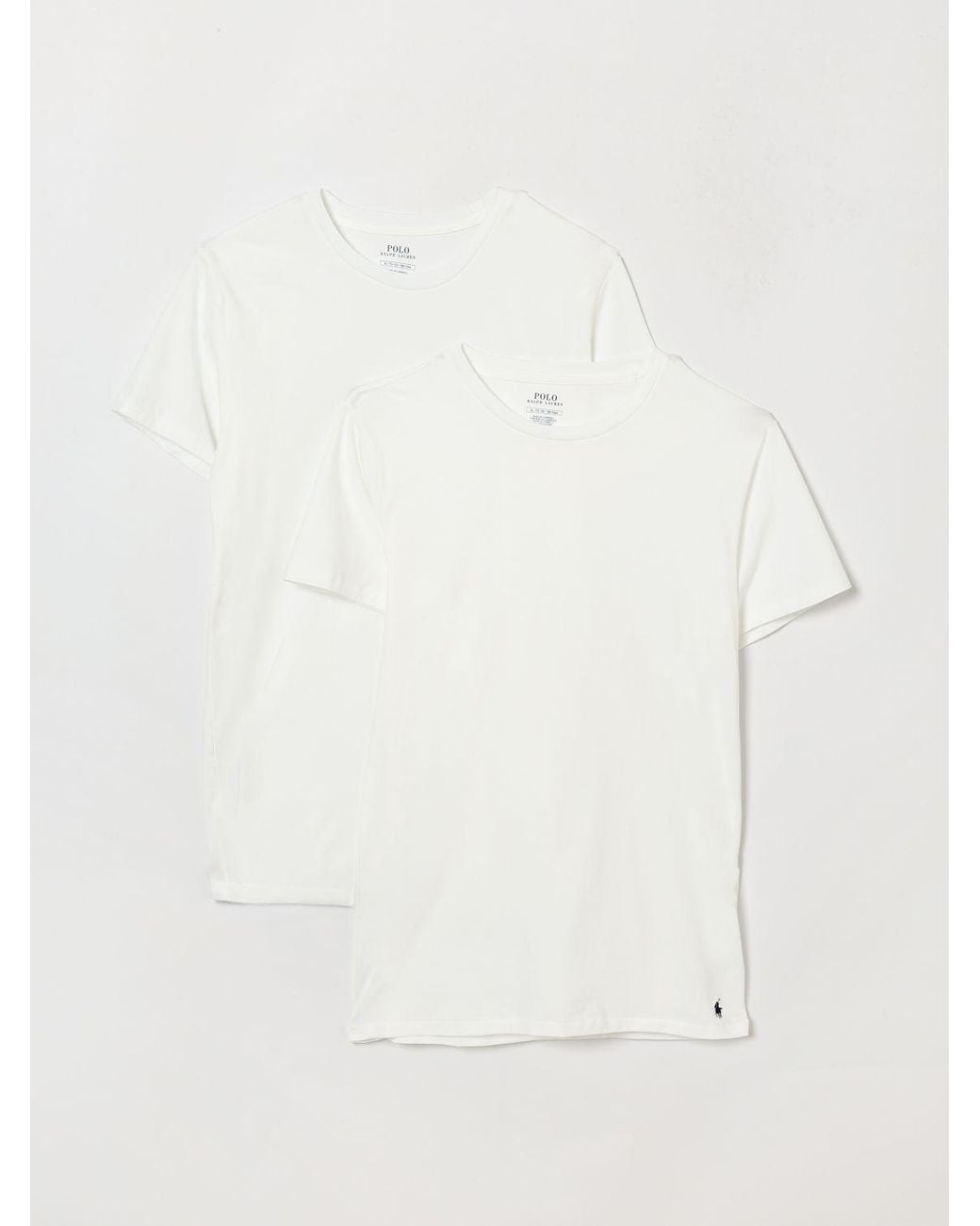 Polo Ralph Lauren White Set Of Two Stretch Cotton Crew-Neck T-Shirts for men