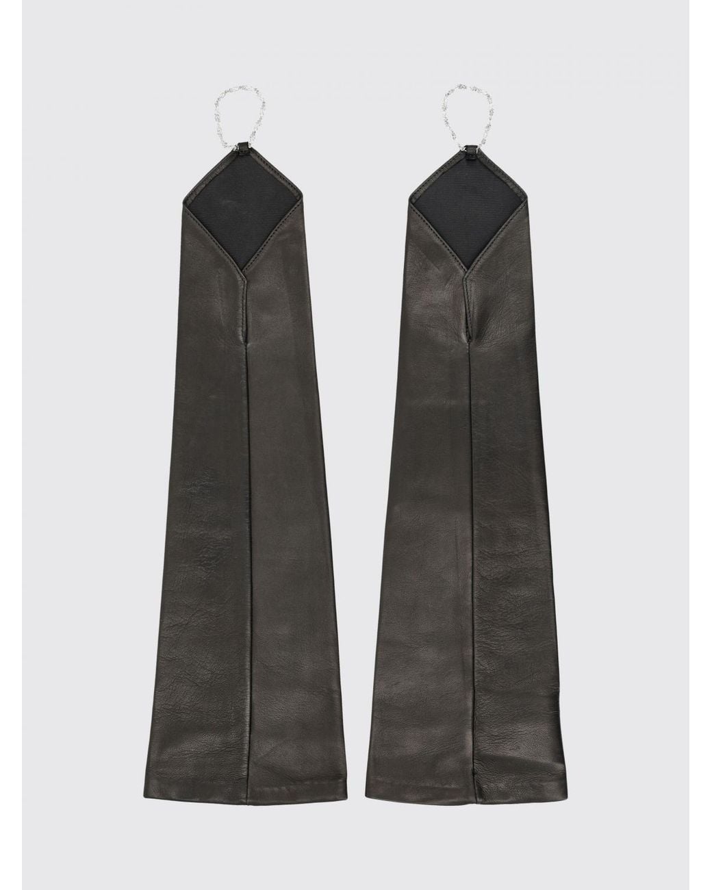 Our Legacy Black Opera Lamb Nappa Leather Gloves With Metal Mesh