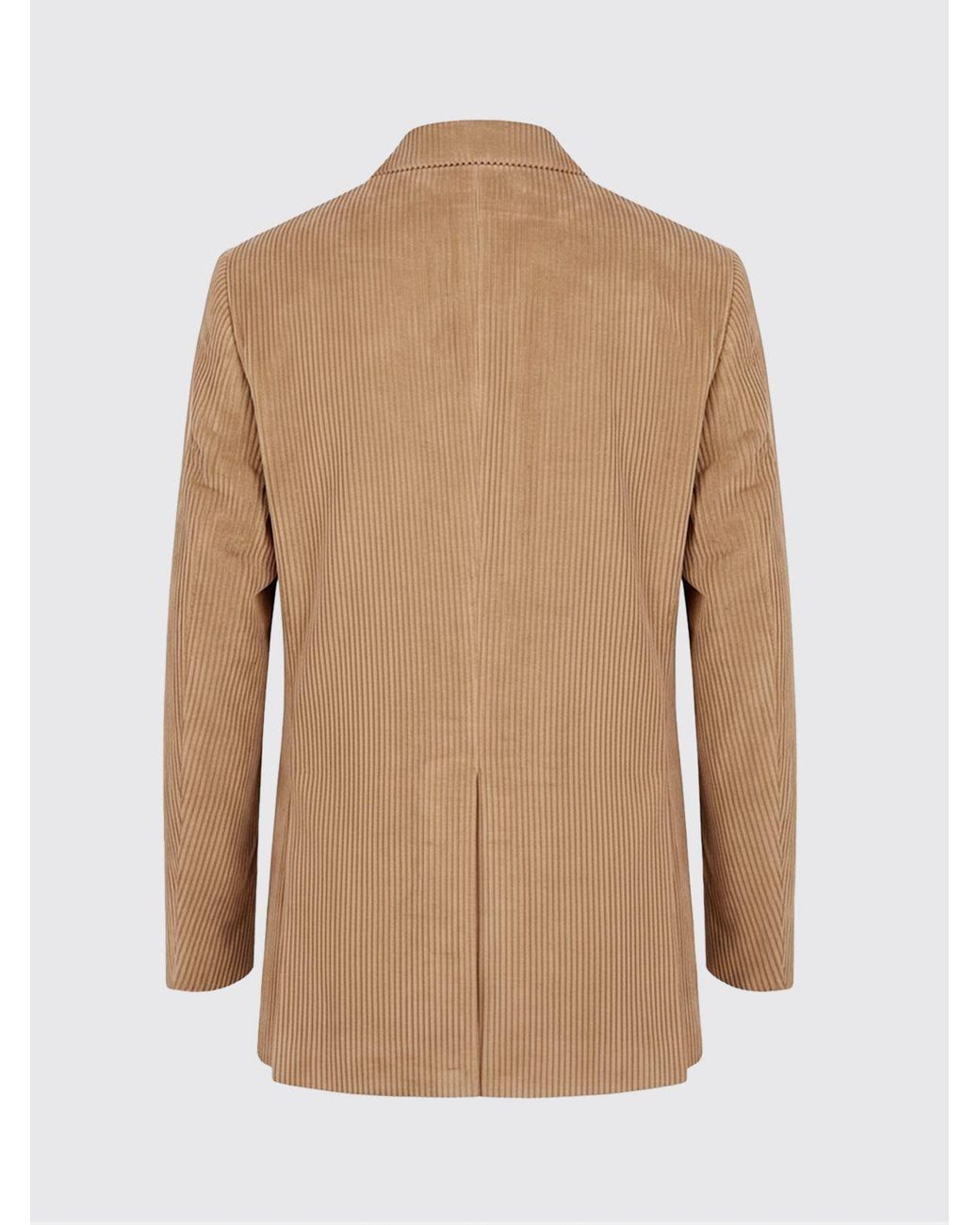 Rohe Natural Single-Breasted Short Cotton Velvet Blazer With V-Neck Lapels