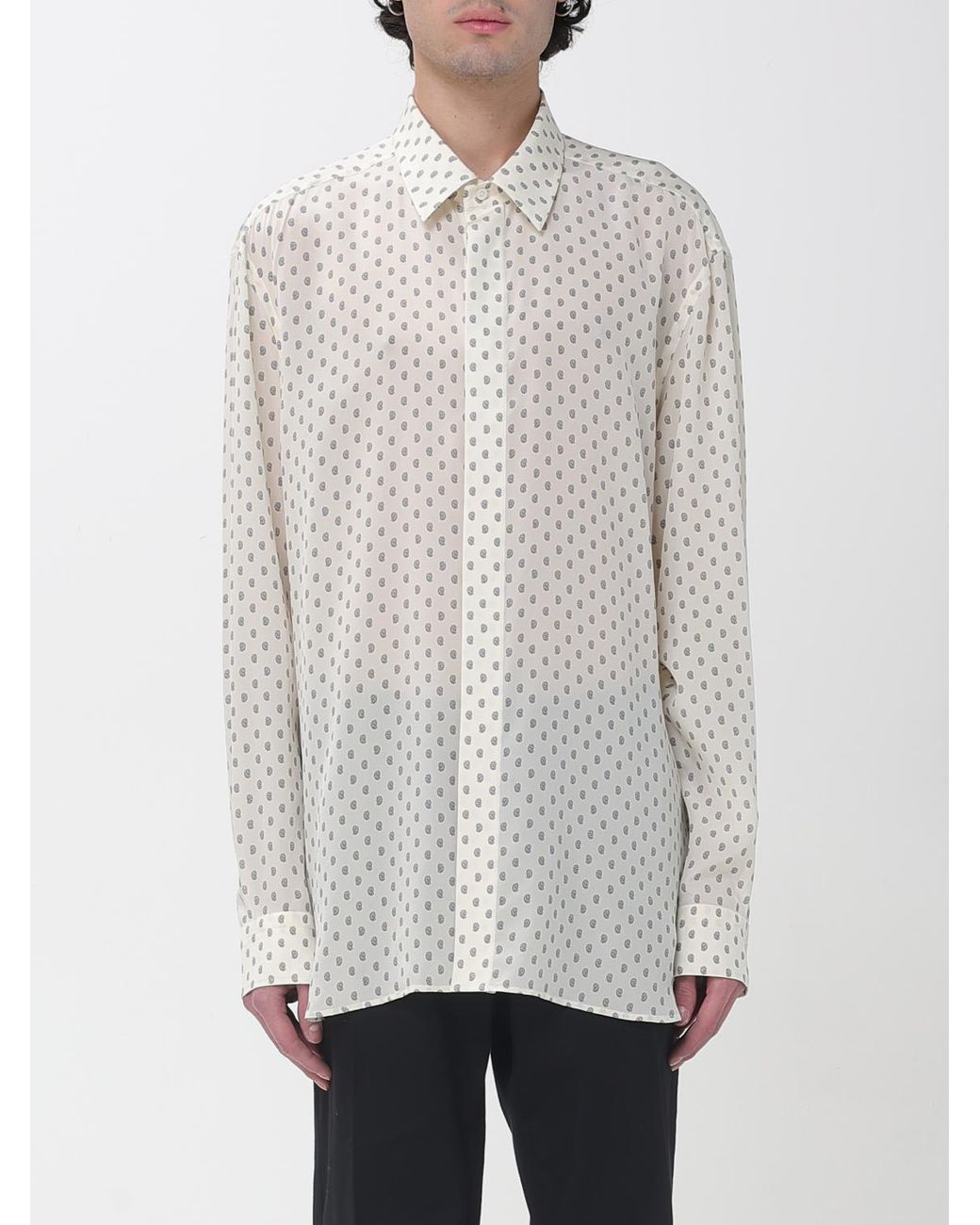 Tom Ford White Polka Dot Silk Shirt for men
