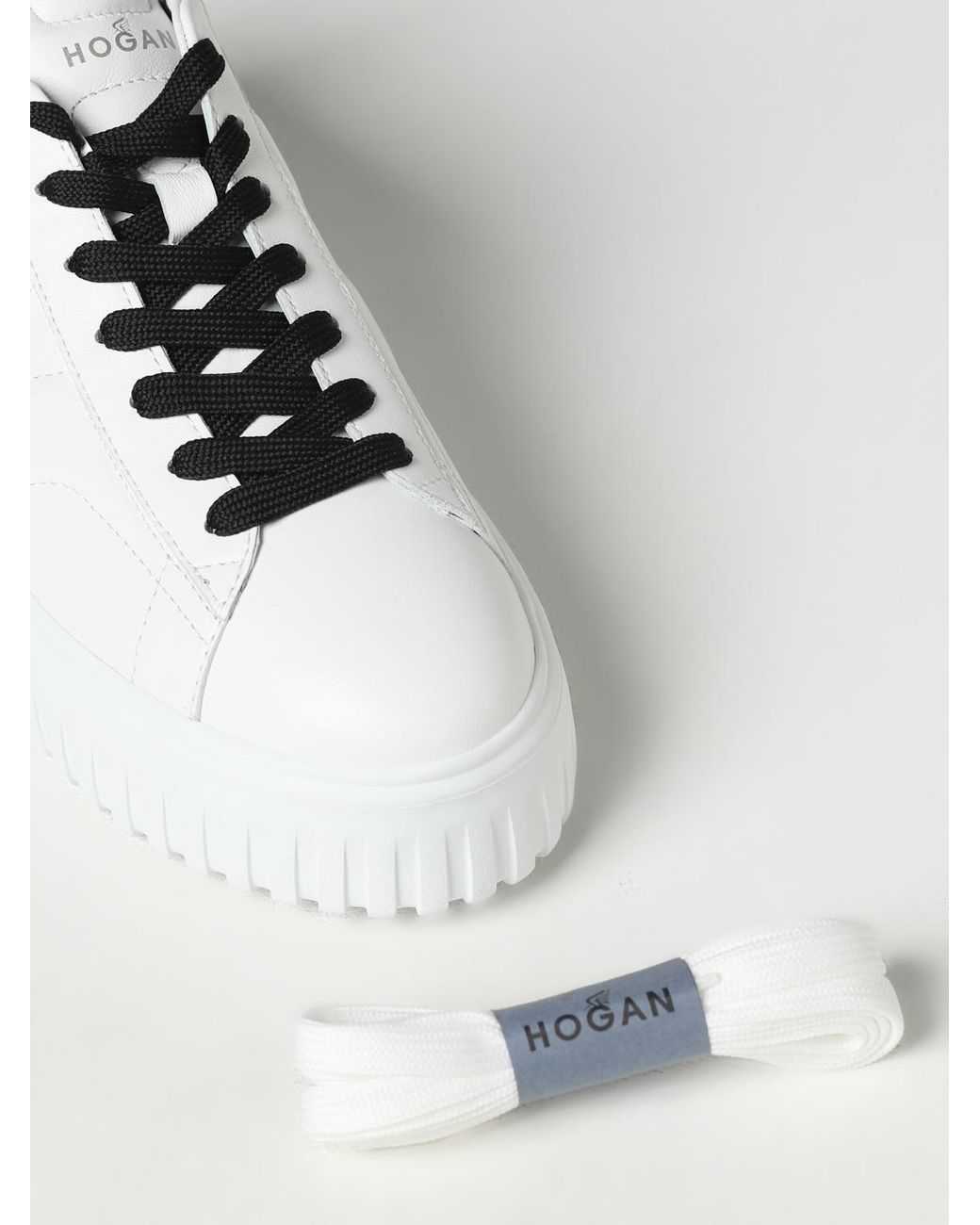 Hogan White H-Stripes Sneakers
