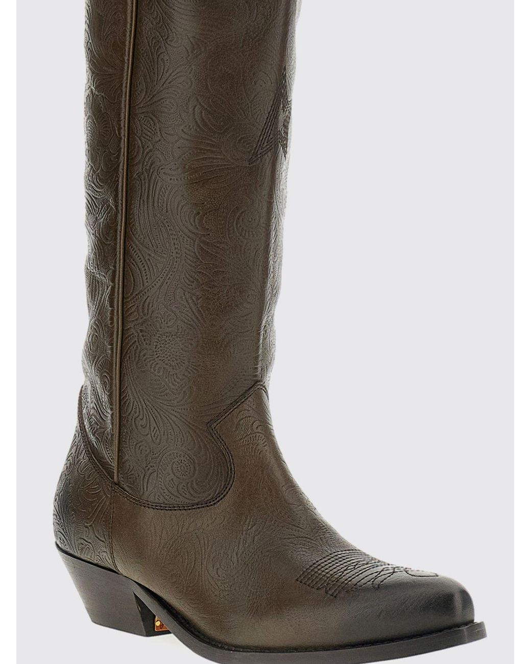 Golden Goose Deluxe Brand Brown Wish Star Leather Knee-High Cowboy Boots
