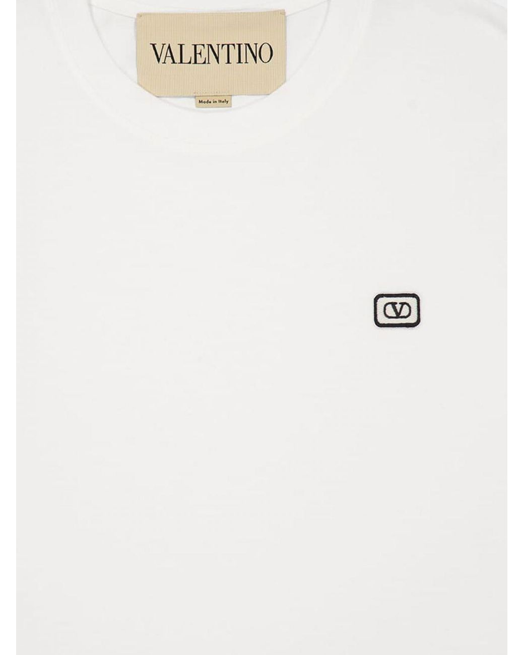 Valentino White Slim Fit Cotton T-Shirt With Vlogo Signature for men