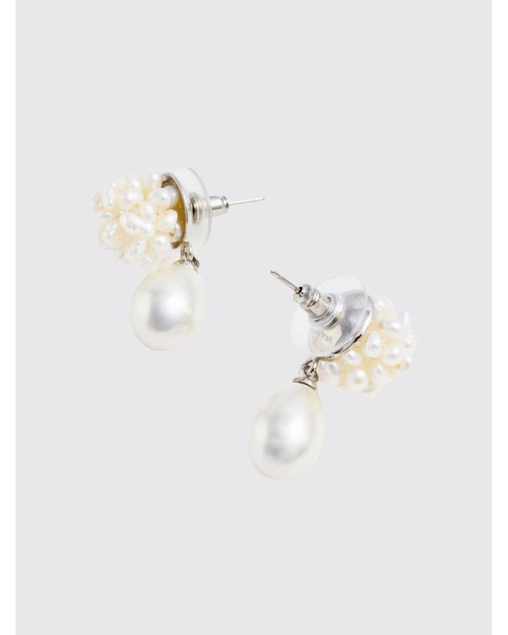Self-Portrait White Teardrop Faux Pearl Earrings