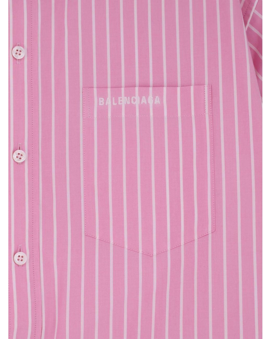 Balenciaga Pink Striped Cotton Casual Shirt