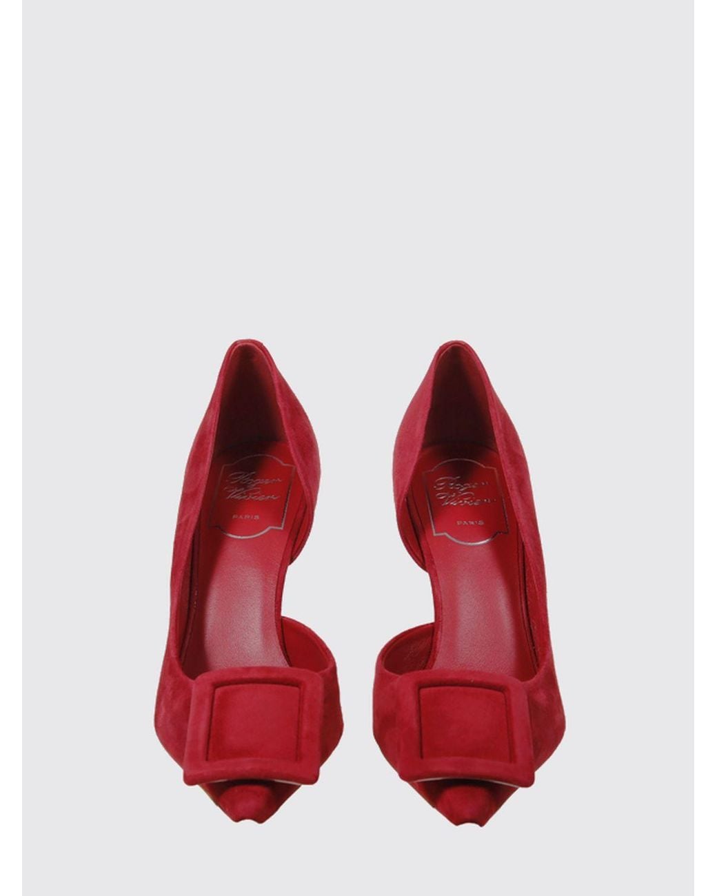 Roger Vivier Red Ville D'Orsay Suede Stiletto Heel Court Shoes