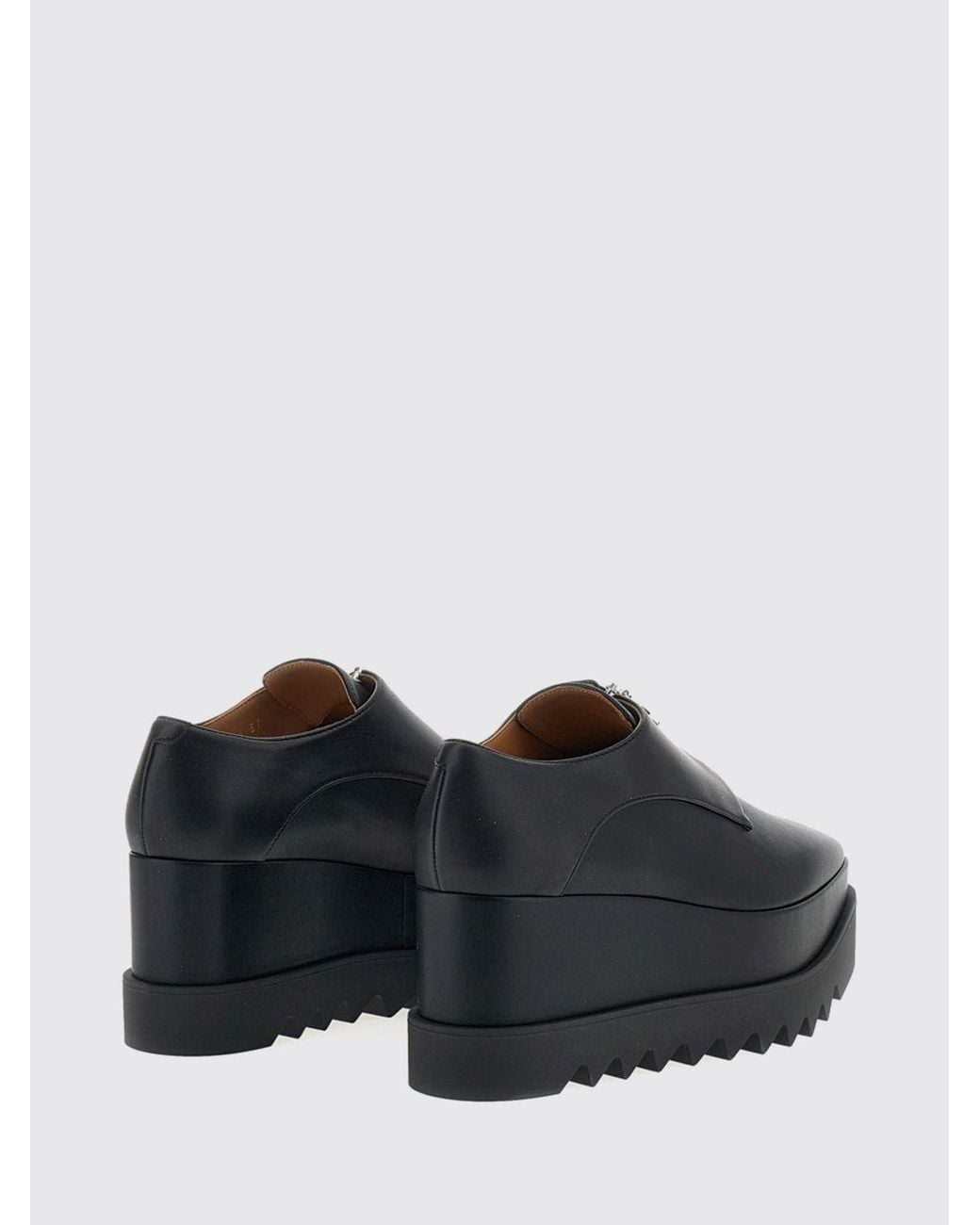 Stella McCartney Black Elyse Faux Leather Platform Derby Shoes With Square Toe