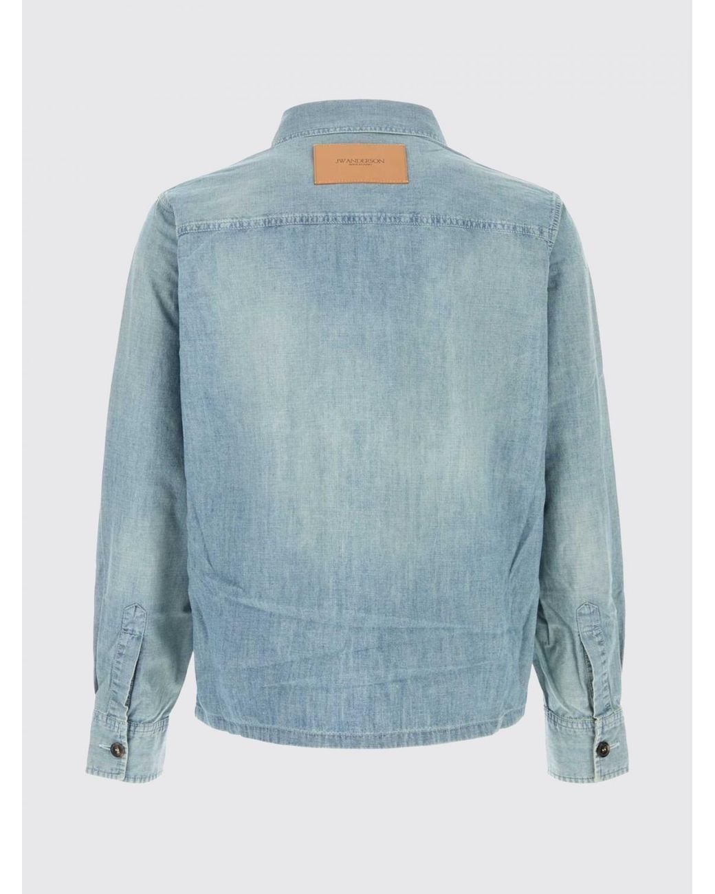 J.W. Anderson Blue Casual Cotton Denim Shirt With French Collar And Patch Pocket for men