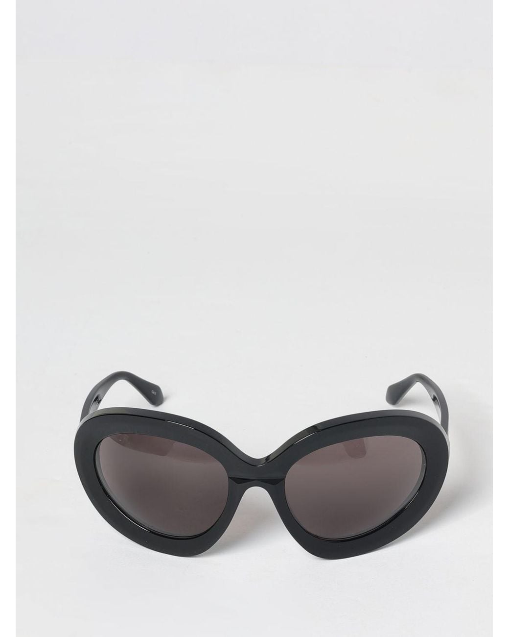 Alaïa Black Rounded Acetate Shield Sunglasses