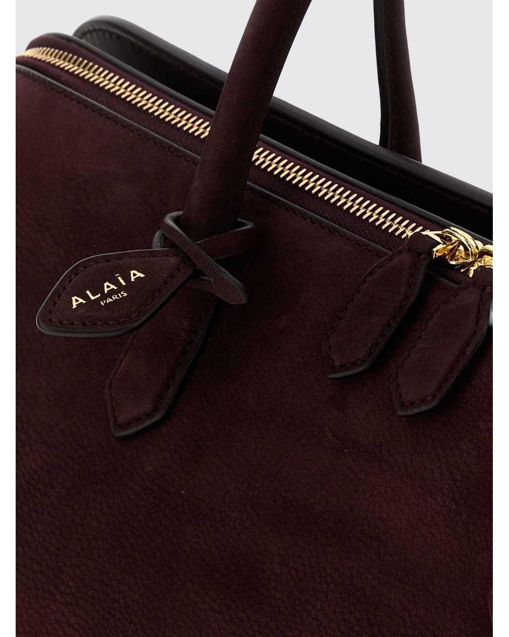 Alaïa Purple Delta Medium Nubuck Leather Handbag With Double Zip And Shoulder Strap