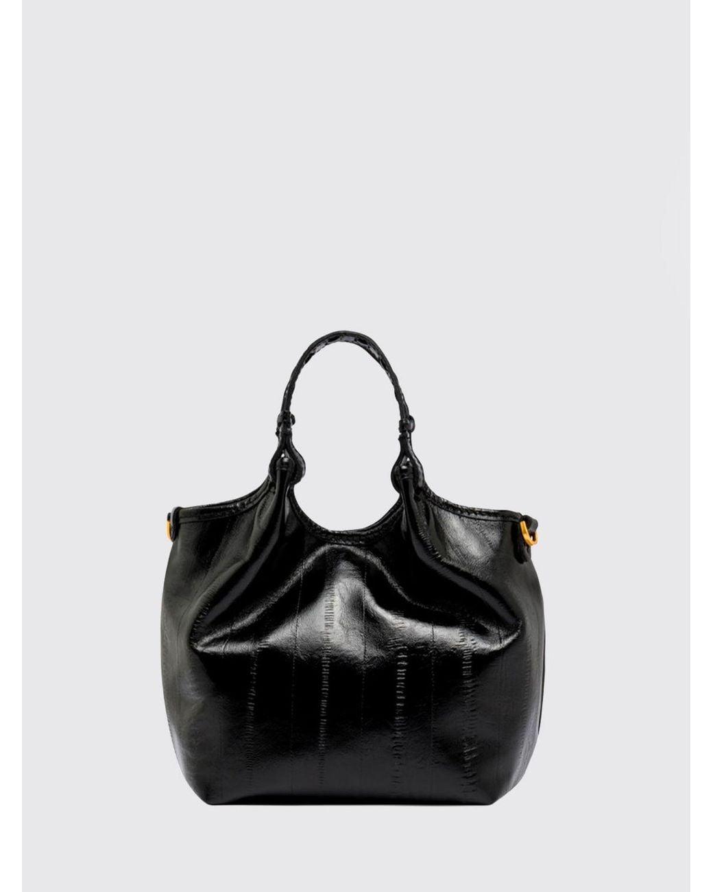 Gianni Chiarini Black Dua Leather Mini Handbag With Removable Shoulder Strap