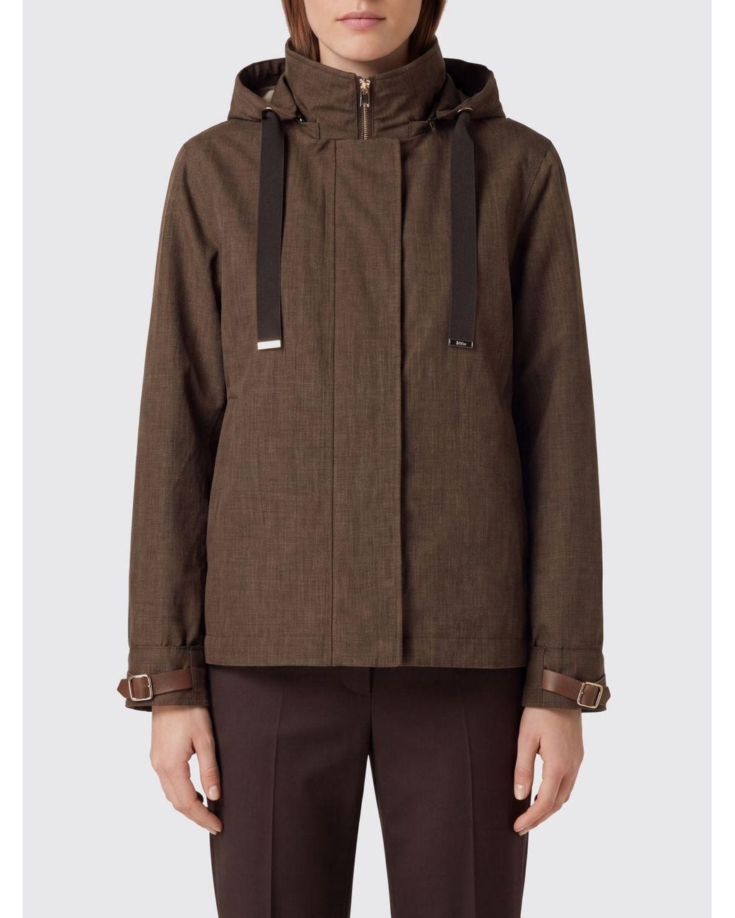 Herno Brown Relaxed Fit Cropped Windbreaker