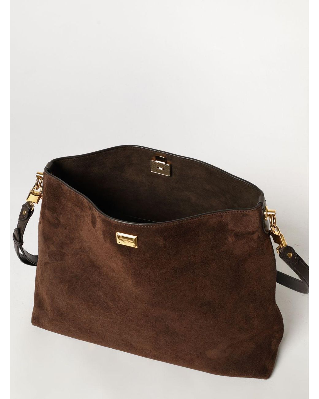 Dolce & Gabbana Brown Dolce &Amp Gabbana Vittoria Suede Calfskin Shoulder Bag