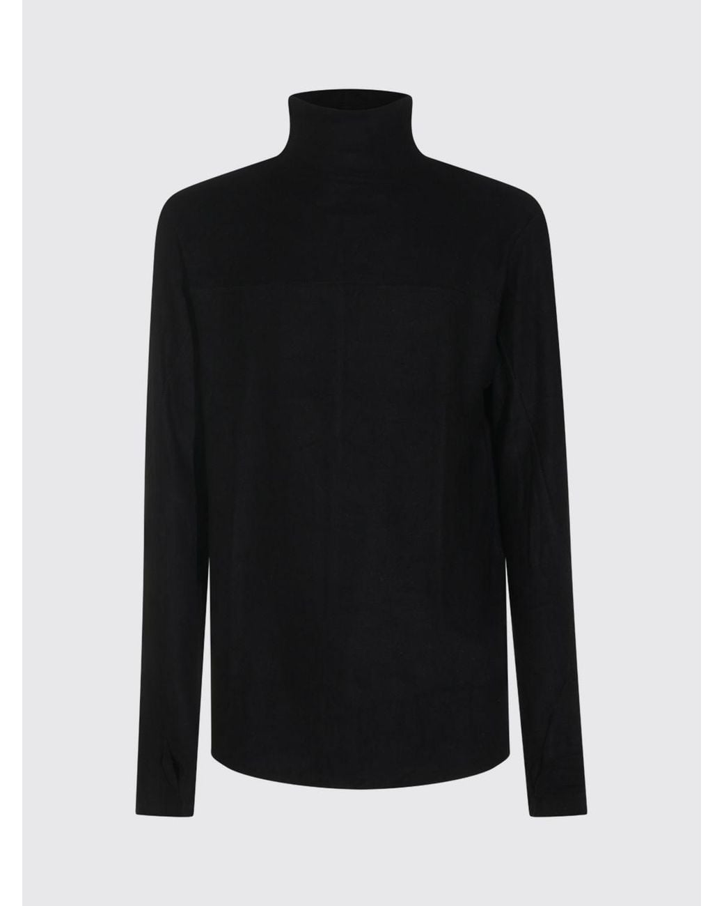 Thom Krom Blue Viscose Roll Neck Jumper With Ribbed Trims for men