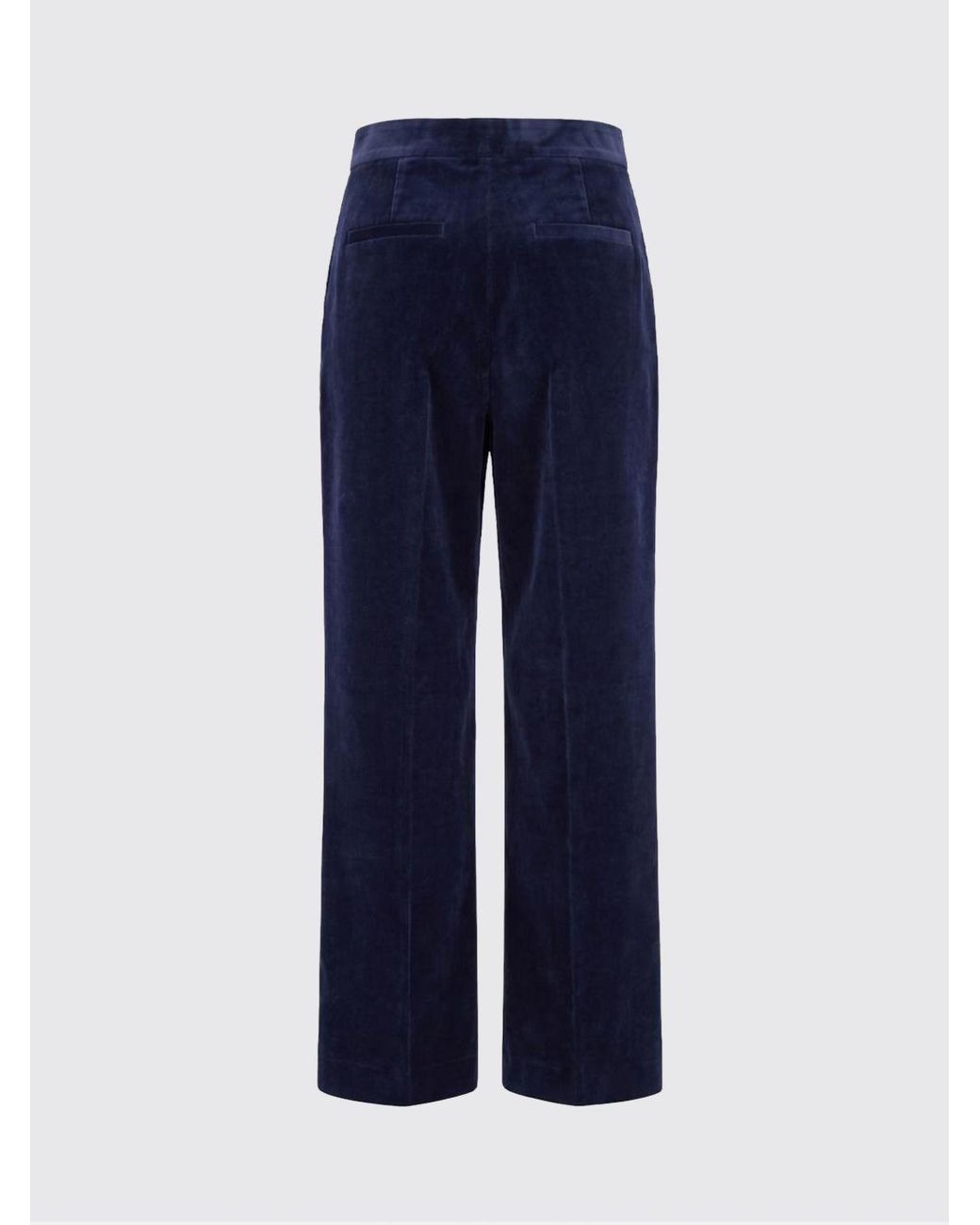 Jil Sander Blue Wide-Leg Pleated Velvet Tailored Trousers