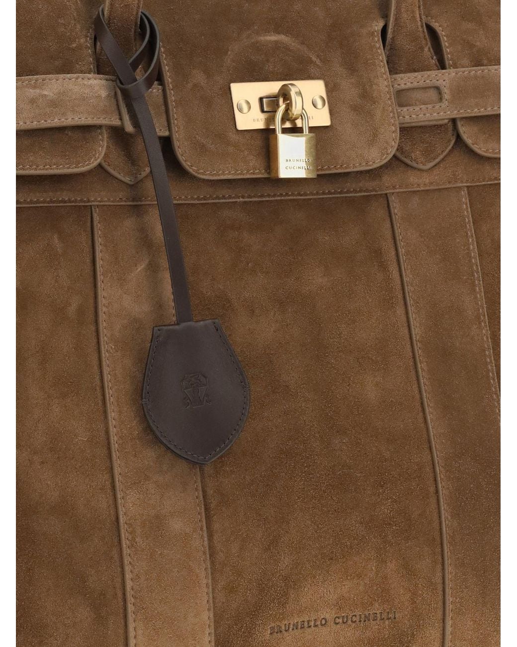 Brunello Cucinelli Brown Travel Explorer Suede Leather Travel Bag