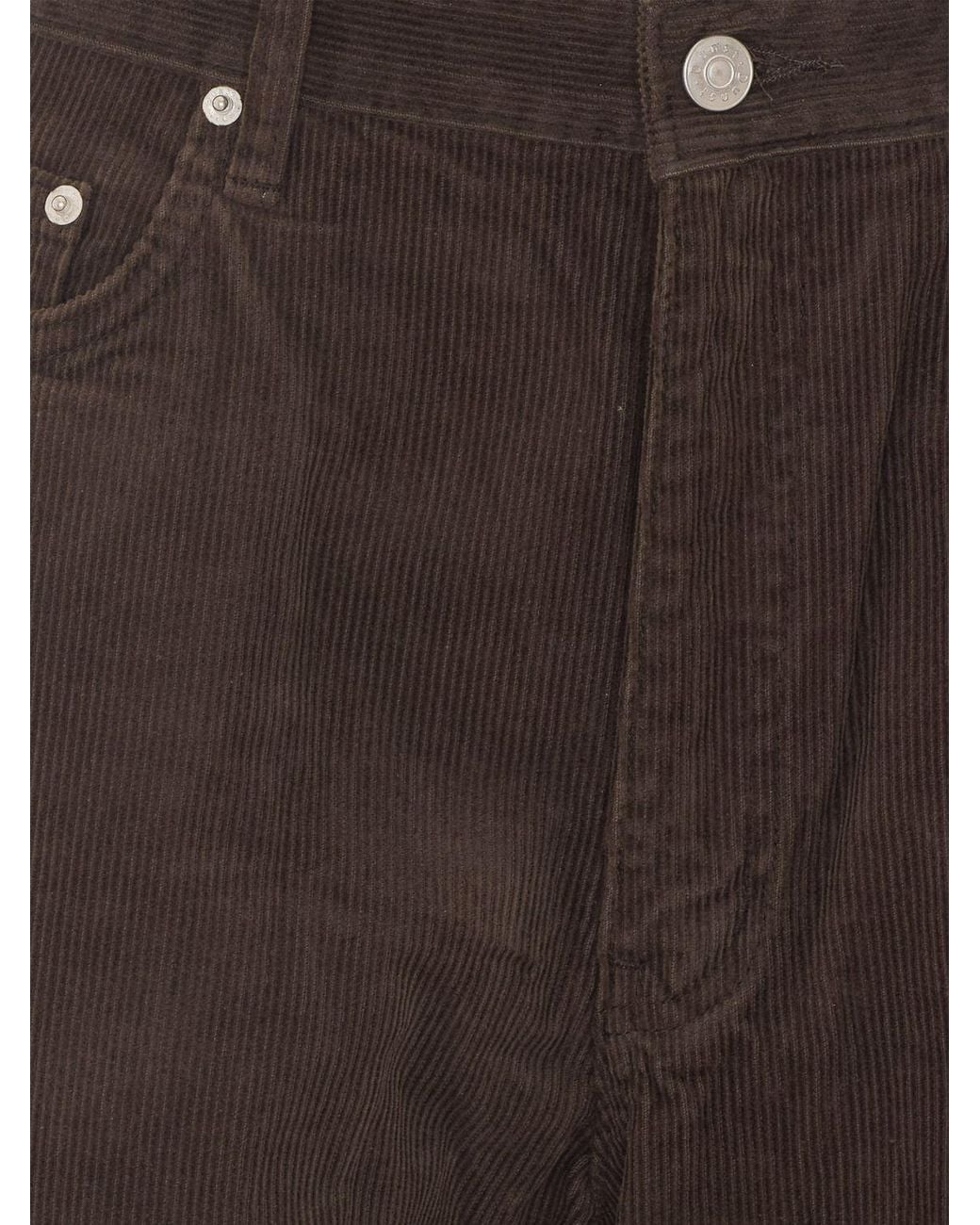 DUNST Brown Wide-Leg Corduroy Trousers With 5-Pocket Design for men