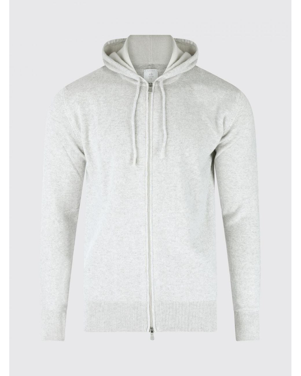 Eleventy Gray Slim Fit 100% Cashmere Zip-Up Hoodie for men