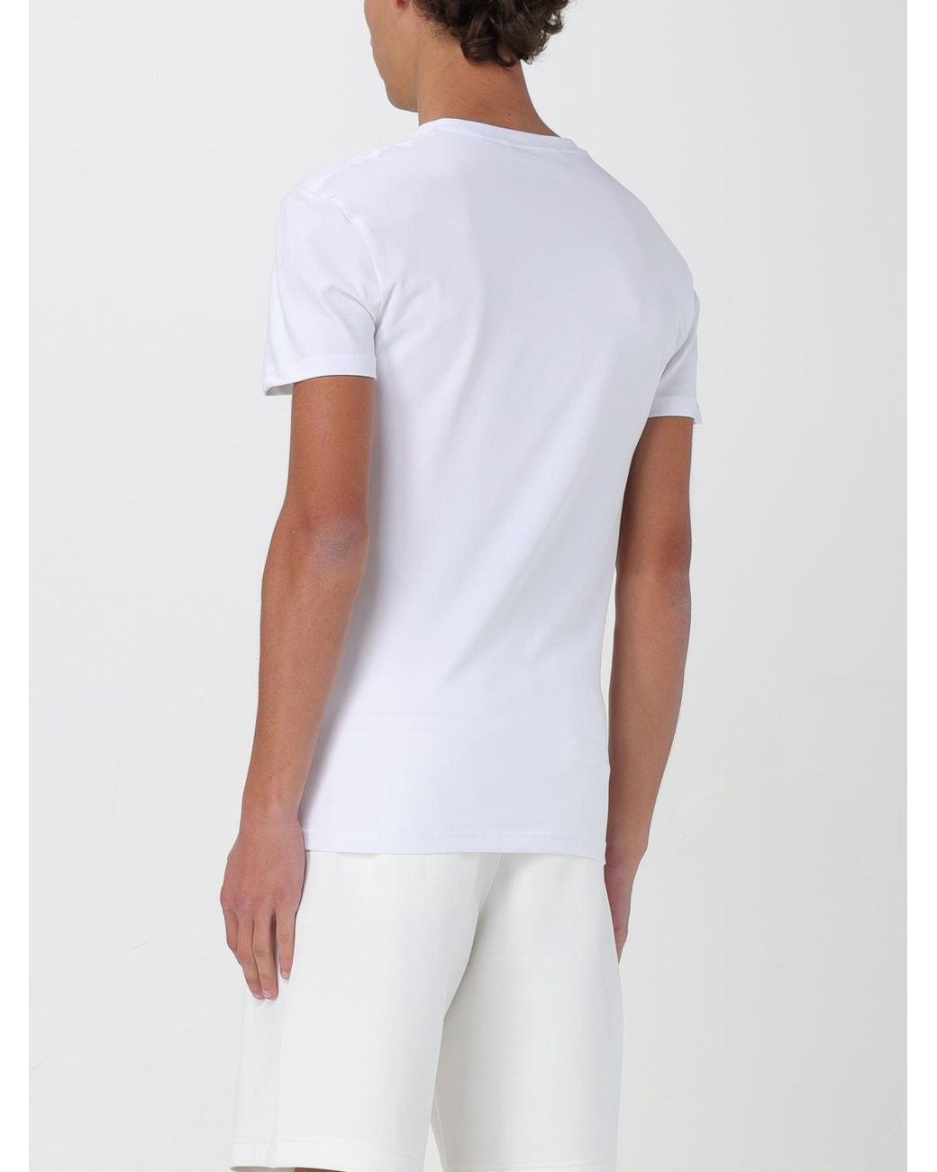 Just Cavalli White Casual Short Sleeve Crew Neck Tee for men