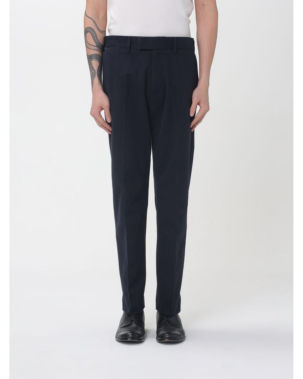 Tom Ford Blue Cotton Tailored Trousers for men