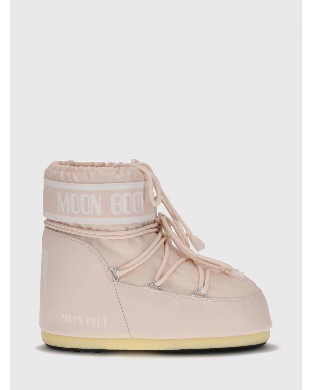 Moon Boot Natural Icon Low-Cut Nylon Snow Boots With Printed Logo