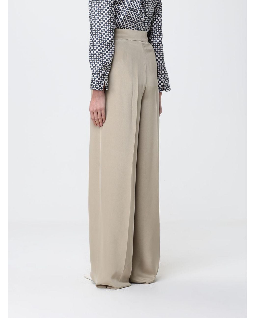 Max Mara Natural Silk Palazzo Trousers