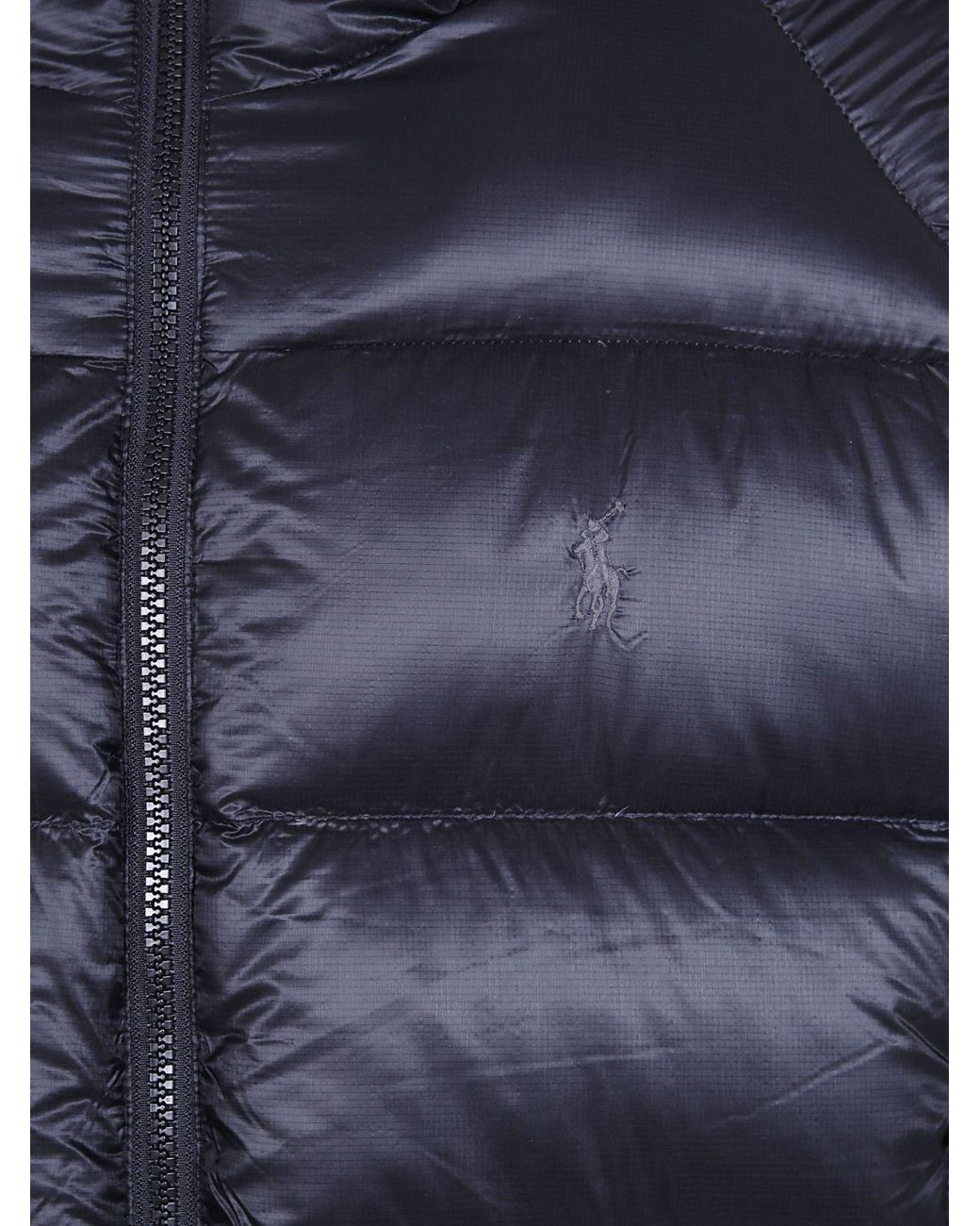 Polo Ralph Lauren Blue Recycled Nylon Puffer Jacket With Hood And Pony Logo for men