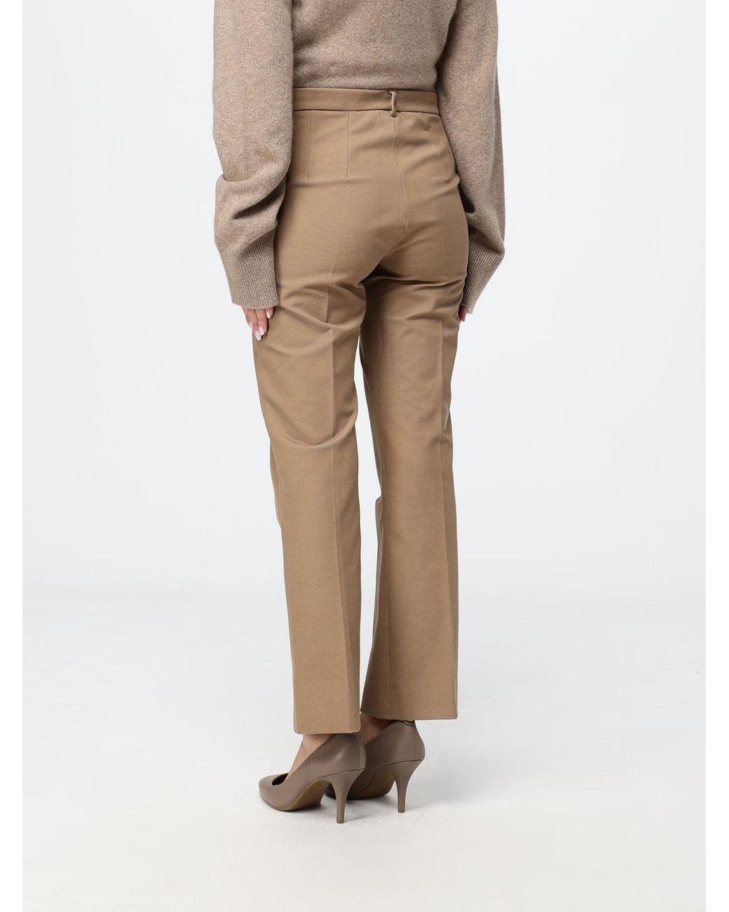 Max Mara Natural Skinny Fit Stretch Cotton-Blend Trousers With Mid-Rise Waist