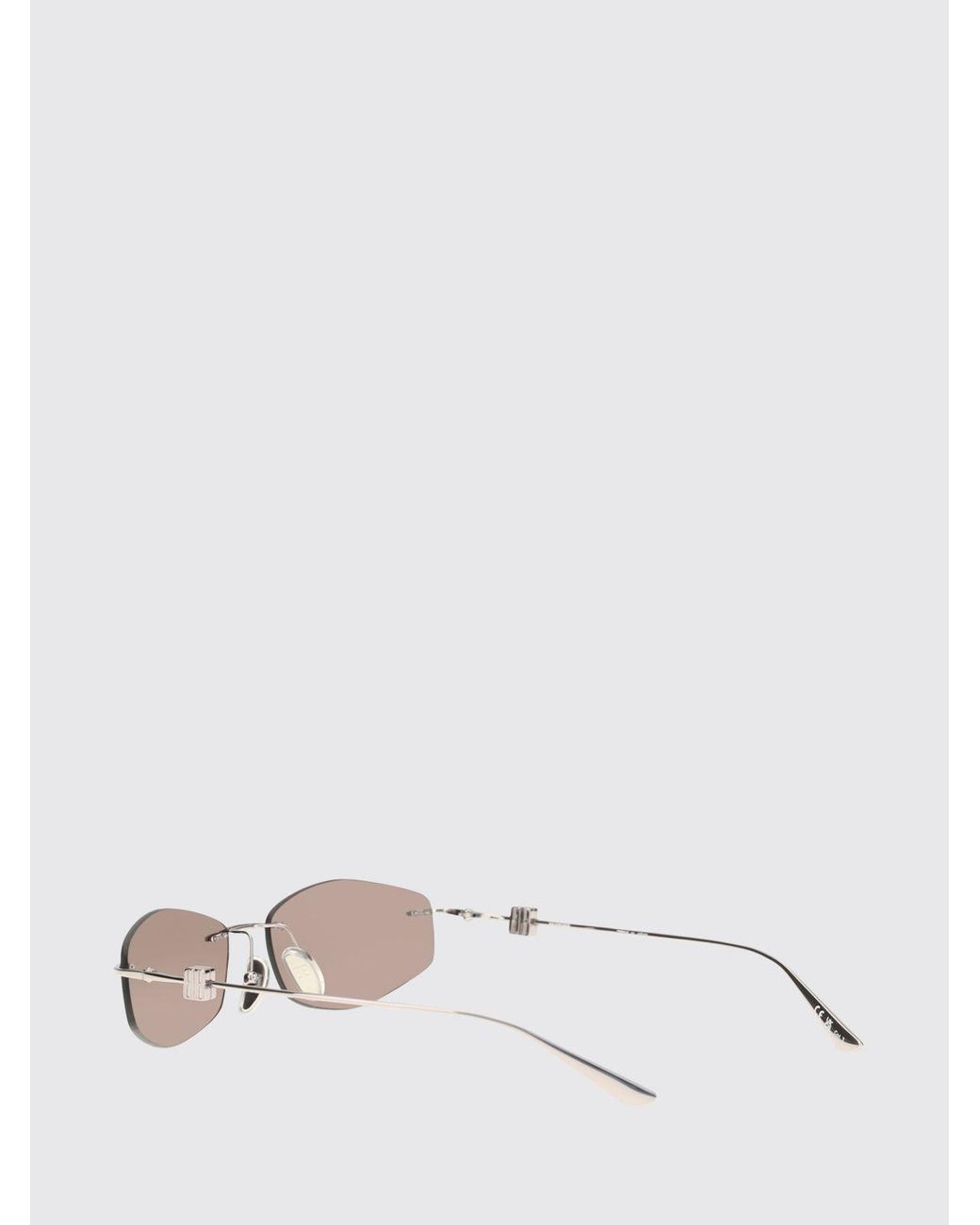 Balenciaga White D-Frame Nano Rectangular Metal Sunglasses With Tinted Lenses for men