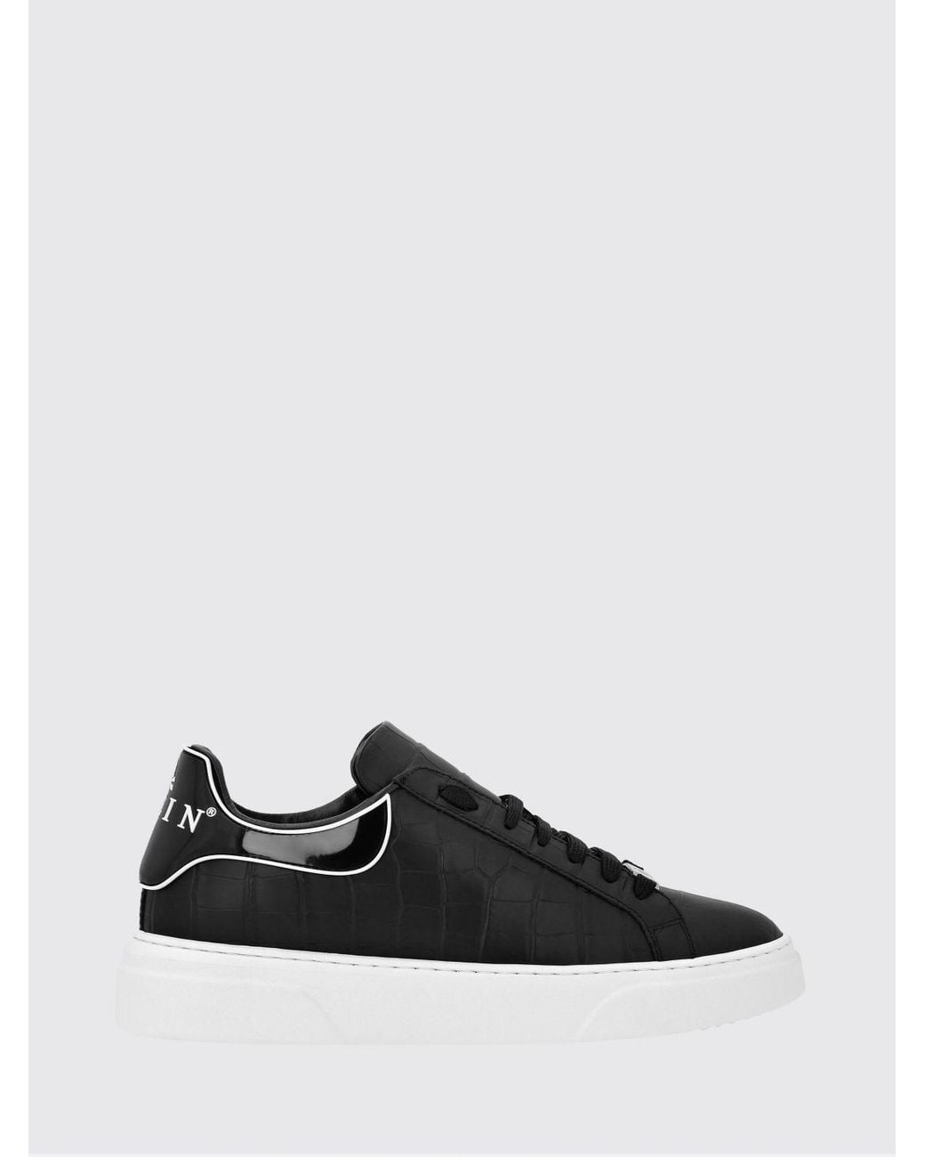 Philipp Plein Black Lace-Up Low-Top Sneakers for men