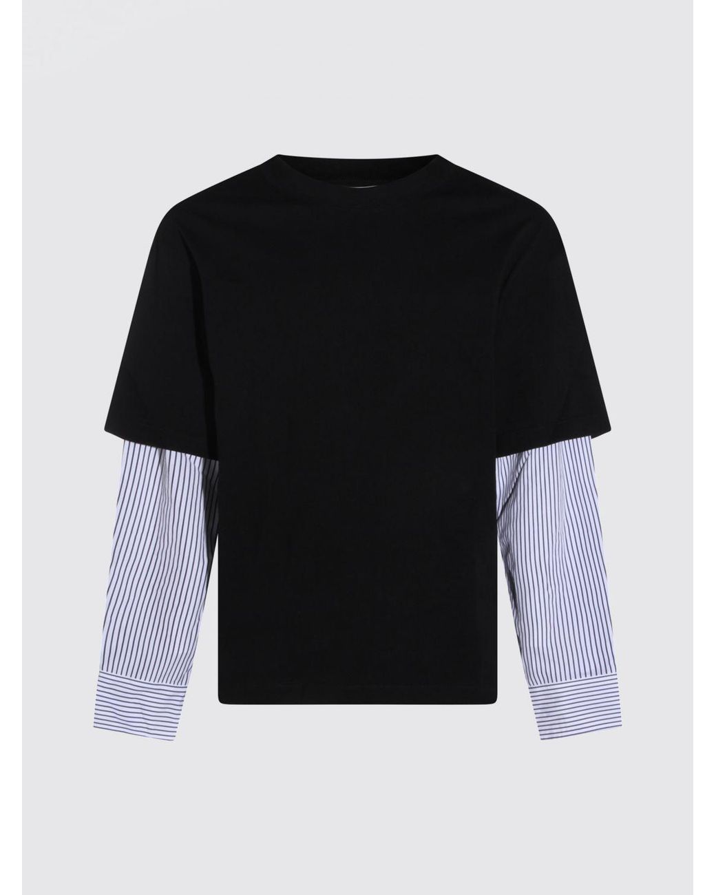 Jil Sander Black Cotton T-Shirt With Shirt Sleeves for men