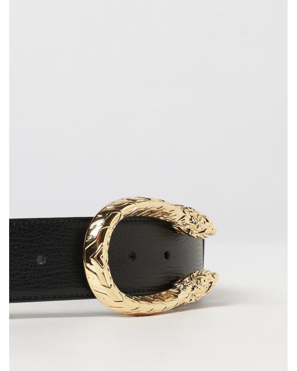 Gucci Gray Leather Belt With Logo Buckle