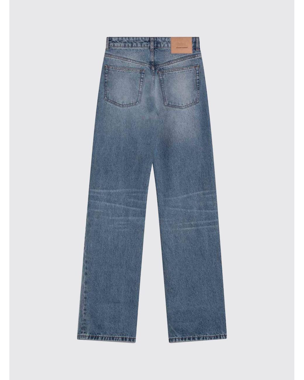 AMI Blue Mid-Rise Wide-Leg Five-Pocket Cotton Denim Jeans