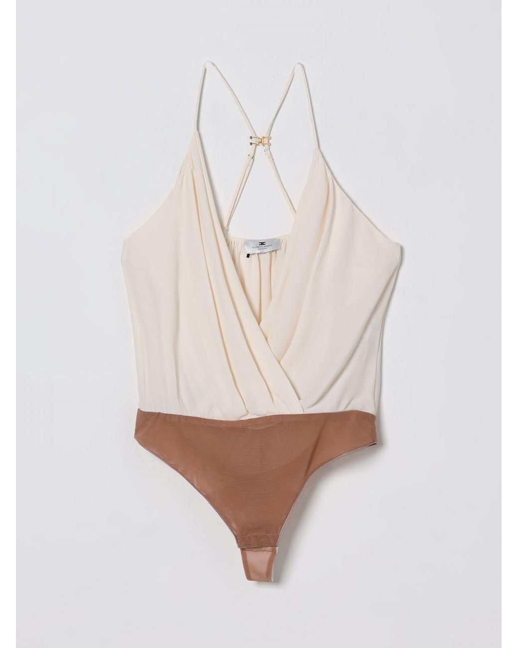 Elisabetta Franchi Purple Crêpe Bodysuit Top