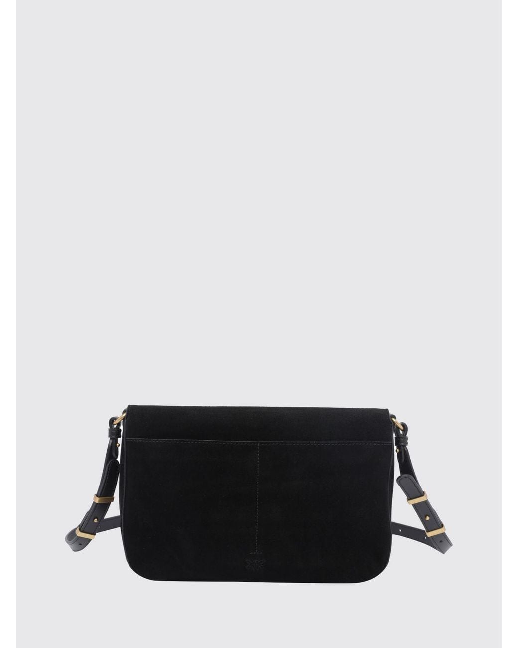 Pinko Black Mini Love Bag Suede Crossbody Bag With Love Birds Logo