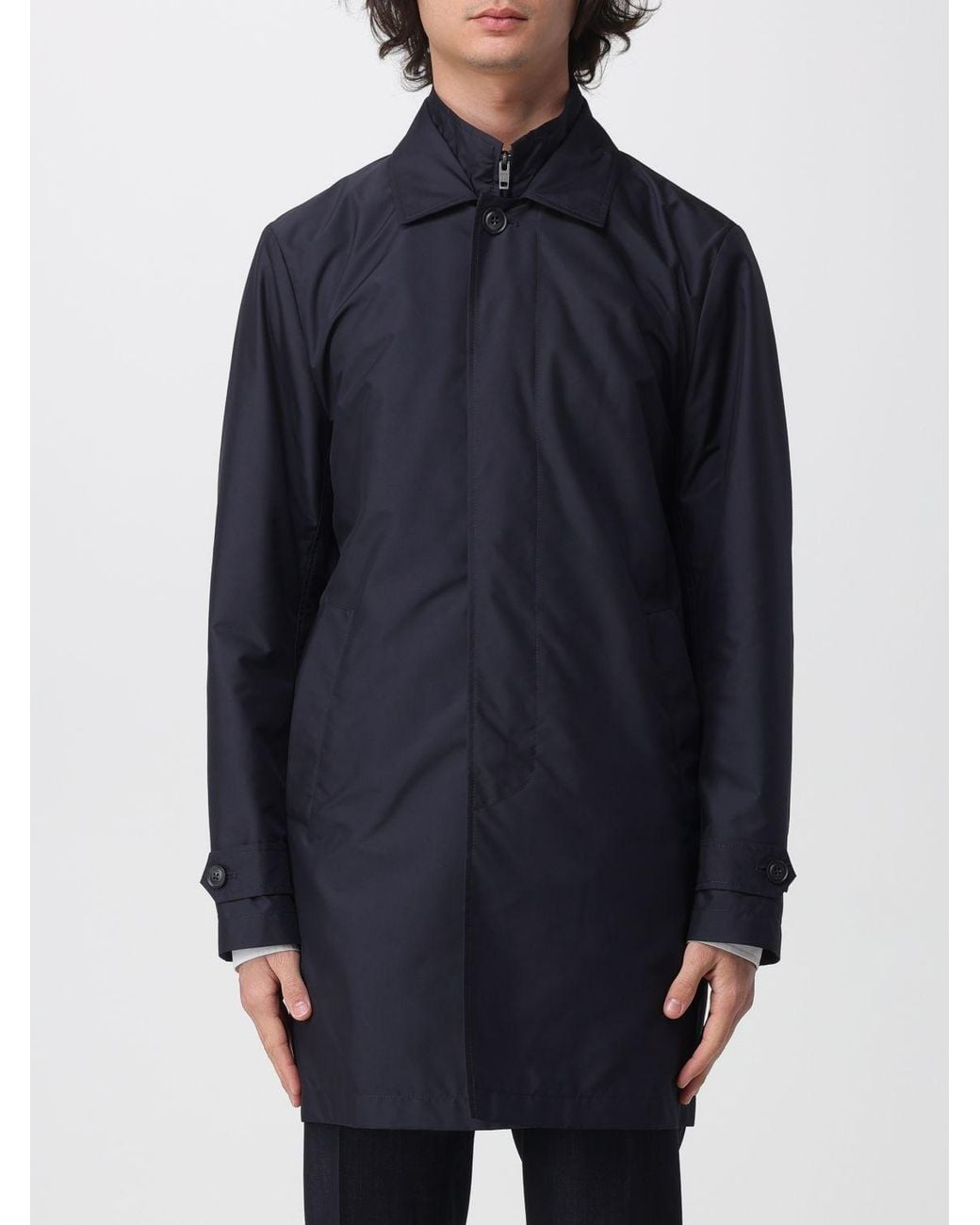 Fay Blue Morning Technical Poplin Coat for men