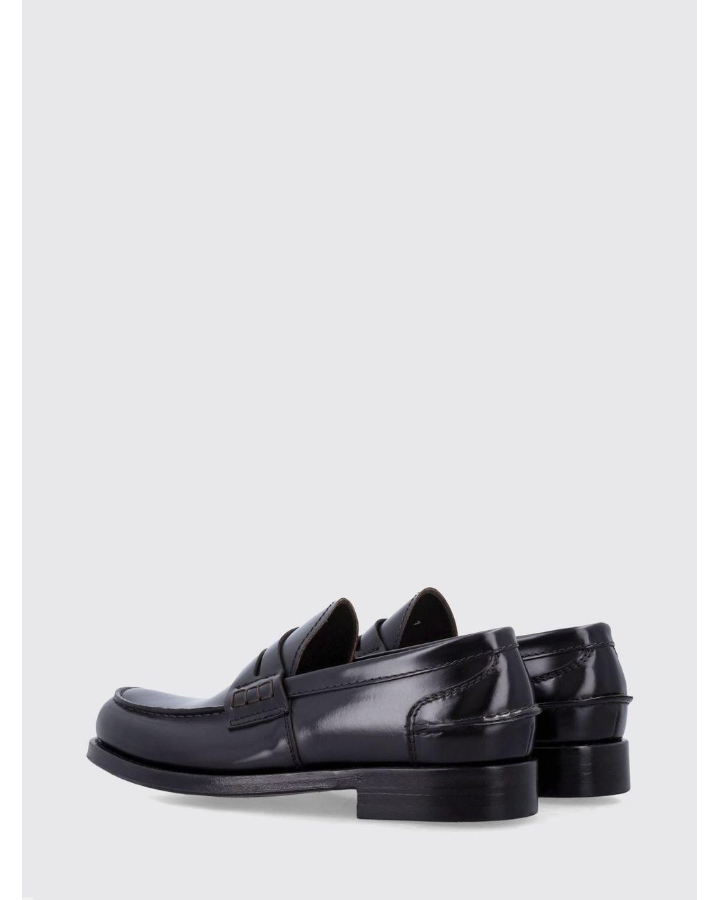 Green George White Brushed Leather Loafers With Saddle Strap And Leather Sole for men