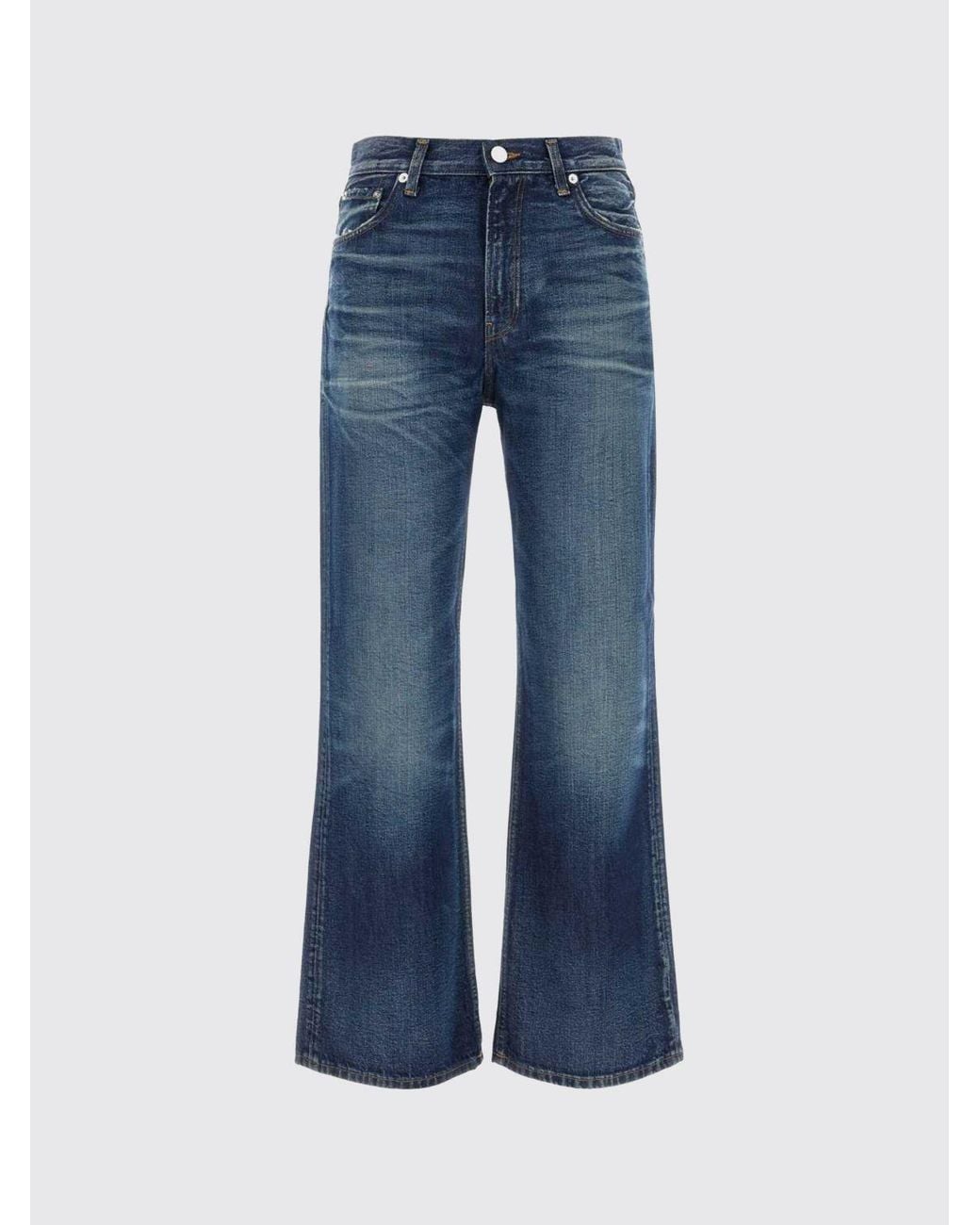 Haikure Blue Korea High-Waisted Wide-Leg Jeans