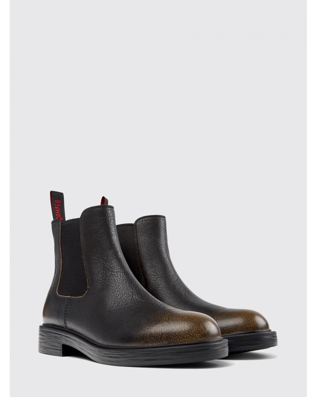 Camper Black Dean Grained Leather Ankle Boots for men