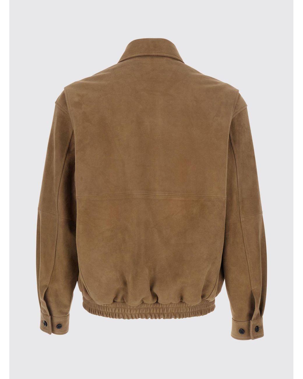 TONYWACK Natural Suede Shirt Jacket With Zip Closure for men