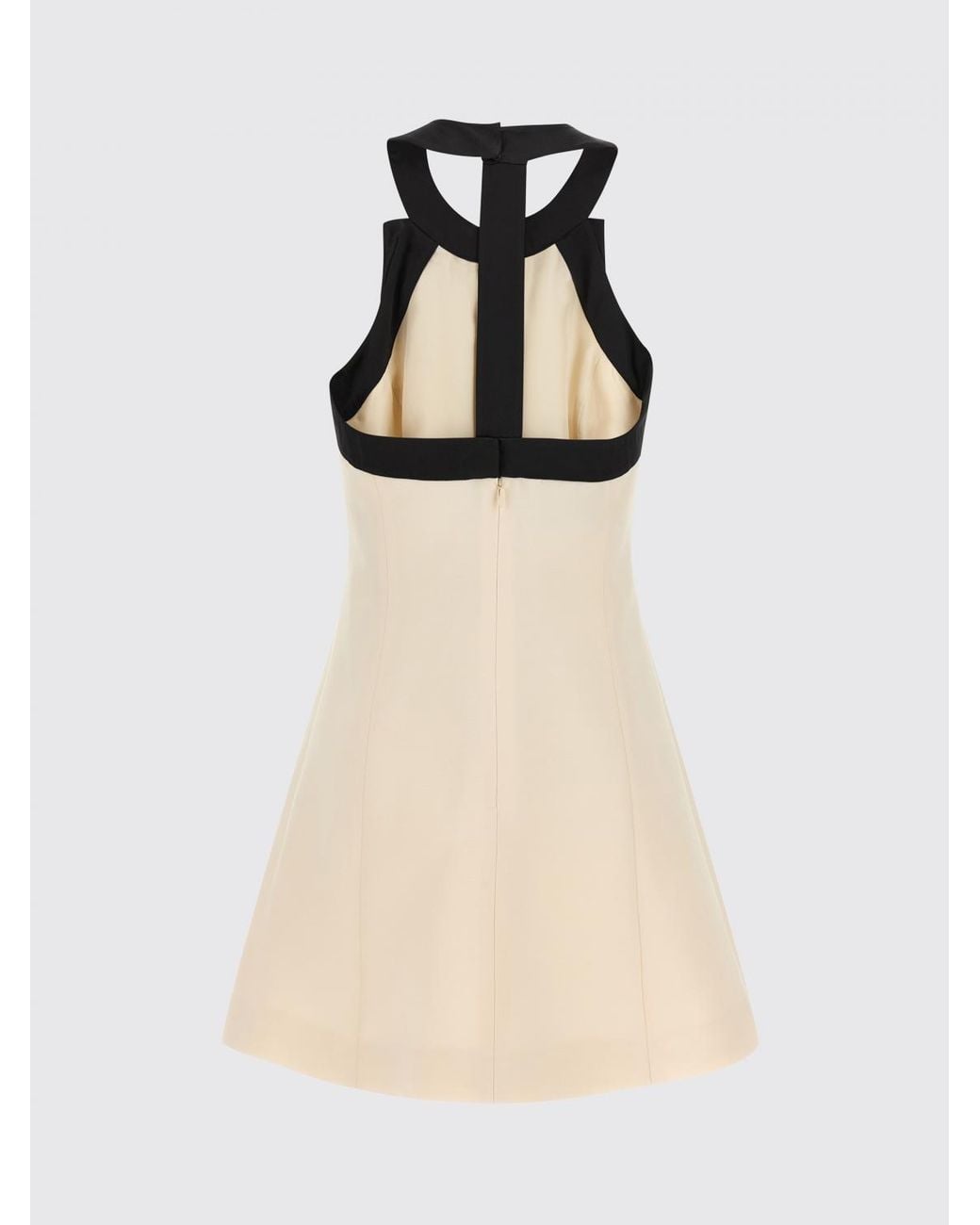 Valentino Garavani White A-Line Wool And Silk Mini Dress With Halter Neck And Bow