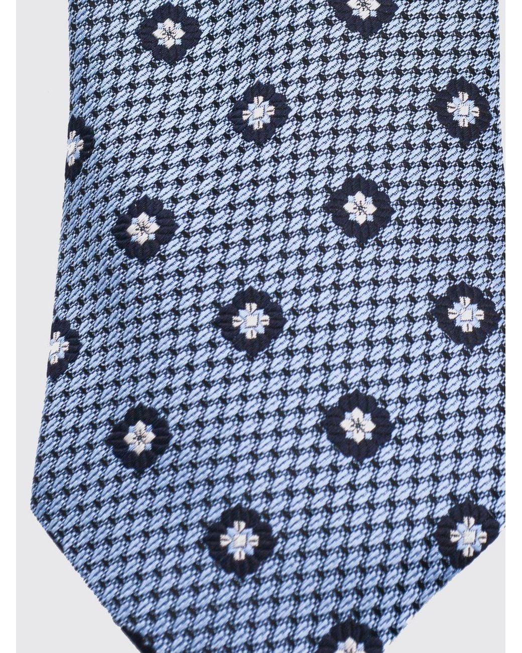 Zegna Blue Floral Pattern Tie for men