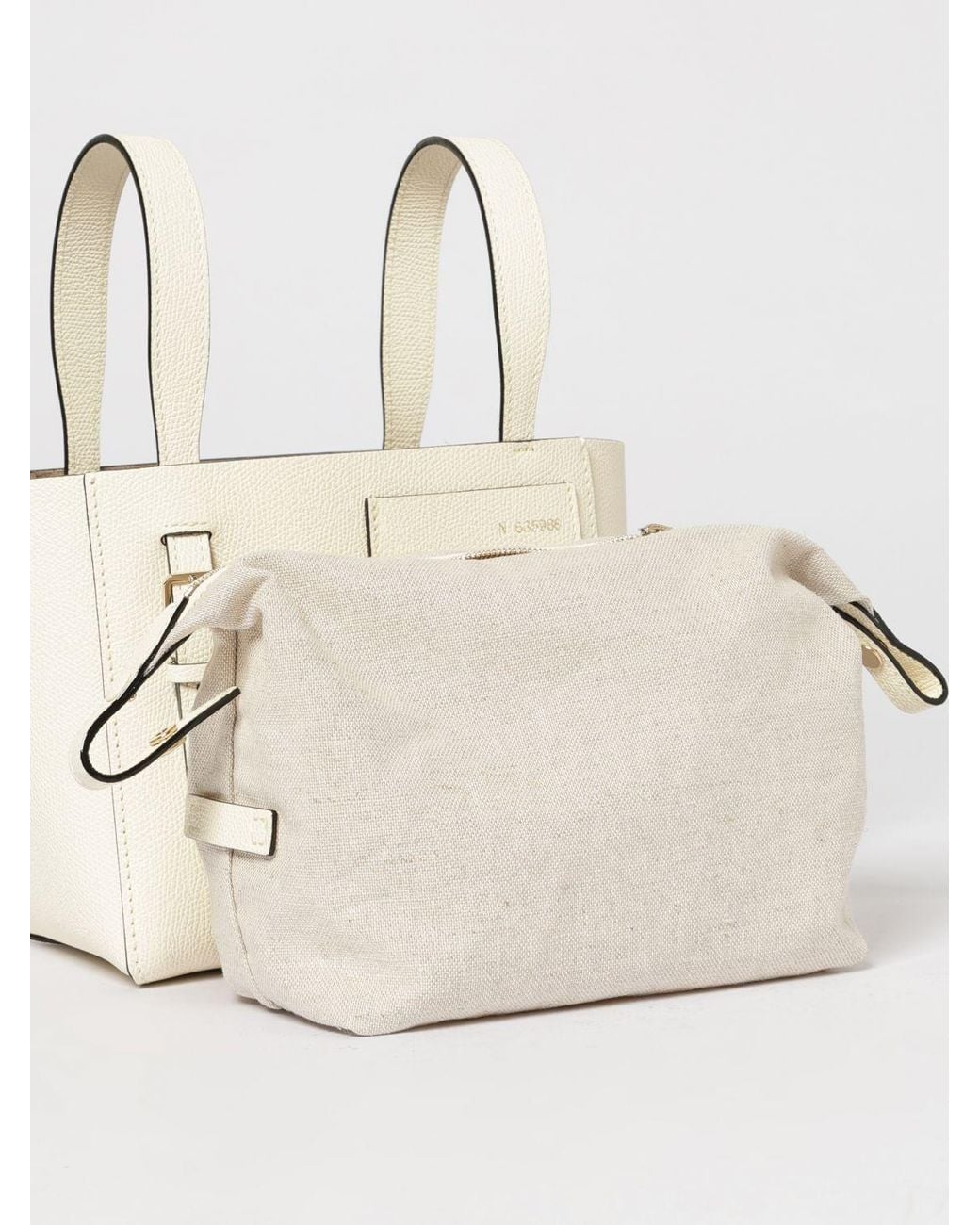 Valextra Natural Bucket Mini Grained Leather Bag