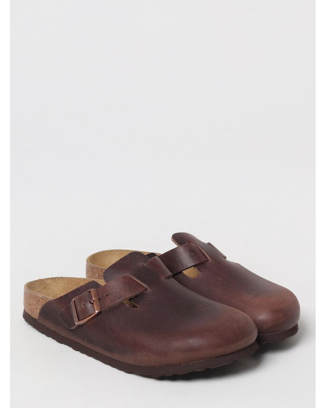Birkenstock Brown Boston Oiled Leather Clogs for men