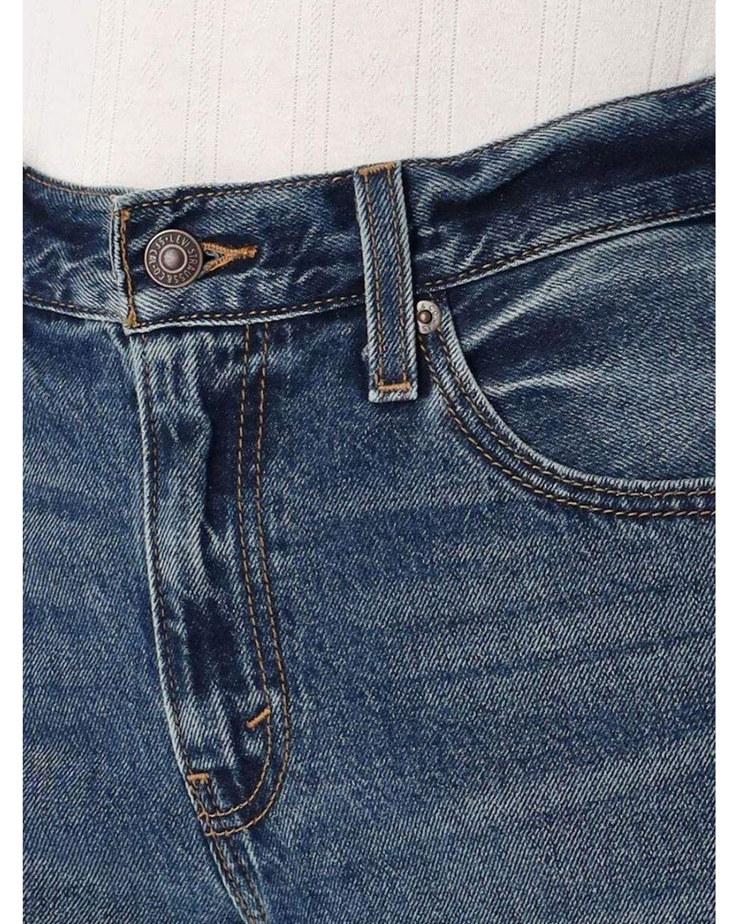 Levi's Blue Mid-Rise Straight Tapered Jeans